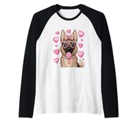 German Sheperd Dog Coquette Valentines Day Pet Lover Owner Raglan Baseball Tee