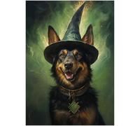 German Sheperd Wizard Puzzles 1000 Pieces for Adults - Gift for German Sheperd Owner - Funny Challenging Jigsaw Puzzle Perfect for Game Nights
