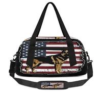 German Shepher Kids Overnight Duffle Bags for Girls Boys, American Flag Dog Lightweight Sports Gym Bag for Kids,Small Overnight Weekender Carry on Travel Bags Dance Bag, German Shepher, 18.5L x 7.8W x