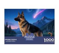 German Shepherd 1000 Jigsaw for Adults Challenging Beautiful Decoration Puzzle Colourful, Challenging Cute Pet Dog Brainteasing Adults Jigsaw Puzzle 38x26cm/1000pcs