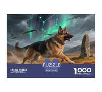 German Shepherd 1000 Jigsaw for Adults Challenging Beautiful Decoration Puzzle Impossible Hard Difficult Challenging Cute Pet Dog Brainteasing Adults Jigsaw Puzzle 70x50cm/1000pcs