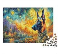 German Shepherd 1000 Pcs Cardboard Cute Dog Modern Jigsaw Puzzle Adults Kids Educational Game Decompression 52x38cm/1000pcs