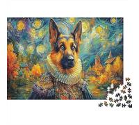 German Shepherd 1000 Pcs Cardboard Cute Dog Modern Jigsaw Puzzle Adults Kids Educational Game Decompression 70x50cm/1000pcs