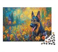 German Shepherd 1000 PCS Recycled Cardboard Sheets Jigsaws Adults Relaxation Creativity Wall Decoration Great Gift Ideas for Anniversary 52x38cm/1000pcs