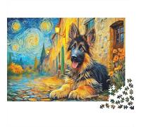 German Shepherd 1000 Pcs Thick Cardboard Cute Dog Modern Jigsaw Puzzle Senior Enthusiasts Cognitive Development Gifting Thoughtful Gift 70x50cm/1000pcs