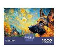 German Shepherd 1000 Piece Extra Thick Cardboard Jigsaw Puzzle for Adults And Kids Age 12,majestic Pet Dog,Fun Present Activity Home Decor Great Gift Idea 52x38cm/1000pcs