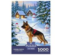 German Shepherd 1000 Piece Jigsaw Puzzle Educational Games Creative Jigsaw Puzzles Beautiful Decoration Puzzle for Adults And Kids 38x26cm/1000pcs
