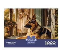 German Shepherd 1000 Piece Jigsaw Puzzle for Adults And Kids - Pet Dog Premium Quality, Rewarding, DIY Wall Decor, 'What Happens Next' 70x50cm/1000pcs
