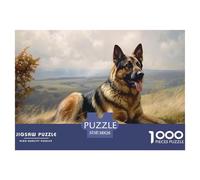 German Shepherd 1000 Piece Jigsaw Puzzle for Adults And Kids - Pet Dog Unique, Challenging, DIY Wall Decor, 'What Happens Next' 38x26cm/1000pcs
