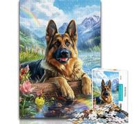 German Shepherd 1000 Piece Jigsaw Puzzle for Adults And Teenagers,Fun Games Every Piece Is Unique - Challenging Family Fun Game (75x50cm)