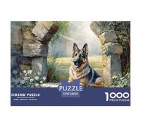 German Shepherd 1000 Piece Jigsaw Puzzle for Adults And Teens (12+) - Pet Dog Unique, Challenging, Collectible, 'What Happens Next' 38x26cm/1000pcs