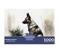 German Shepherd 1000 Piece Jigsaw Puzzle for Adults - Pet Dog Includes Whimsies, Rewarding, DIY Wall Decor, 'What Happens Next' 38x26cm/1000pcs