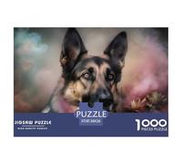 German Shepherd 1000 Piece Jigsaw Puzzle for Adults - Pet Dog Unique, Challenging, Family Activity, Collectible, 'What Happens Next' 38x26cm/1000pcs