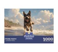German Shepherd 1000 Piece Jigsaw Puzzle for Adults - Pet Dog Unique, Challenging, Family Activity, Collectible, 'What Happens Next' 38x26cm/1000pcs