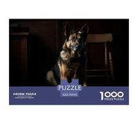 German Shepherd 1000 Piece Jigsaw Puzzle for Adults - Pet Dog Unique, Challenging, Family Activity, Collectible, 'What Happens Next' 70x50cm/1000pcs