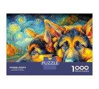German Shepherd 1000 Piece Jigsaw Puzzle Pair Cute- Brainteasing Challenge for Kids 70x50cm/1000pcs