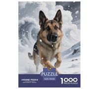 German Shepherd 1000 Piece Jigsaw Puzzles for Adults And Kids with Extra Fun Challenges Cute Pets Home Decors Premium Box Packaging 70x50cm/1000pcs