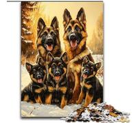 German Shepherd 1000 Piece Jigsaw Puzzles, for Age 14+ Fun Games Fun Activities at Home, Birthday Gifts, Travel Gifts (50x75cm)