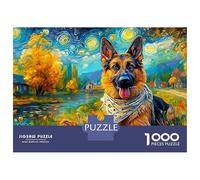German Shepherd 1000 Piece Premium Cardstock Jigsaw Puzzle Set for Adults Kids Pet Dog,Impossible Hard Difficult Challenging Stress Brain Training 70x50cm/1000pcs
