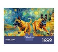German Shepherd 1000 Piece Premium Cardstock Jigsaw Puzzle Set for Adults Kids，pet Dog，Impossible Hard Difficult Challenging Stress Best Gift 70x50cm/1000pcs