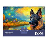 German Shepherd 1000 Piece Premium Jigsaw Puzzle Set for Adults And Kids，smiling Pet Dog,Stress Relief Brain Training Fun Present Activity Home Decor 52x38cm/1000pcs