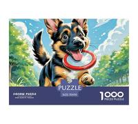 German Shepherd 1000 Piece Puzzle Beautiful Decoration Puzzle Pet Dog Colourful,Fun,Challenging And Brainteasing Adults Jigsaw Puzzle Gifts for Men70x50cm/1000pcs
