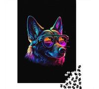 German Shepherd 1000-Piece Puzzle for Adults, 70x50cm/1000pcs, Low-dust Pieces for A Tidier Table; Easy to Continue on Another Evening