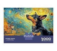 German Shepherd 1000 Piece Sturdy Cardboard Jigsaw Puzzle Set for Adults Kids 12+，majestic Pet Dog Educational Game Challenge Fun Present Activity Brain Training 52x38cm/1000pcs