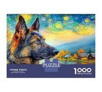 German Shepherd 1000 Piece Sturdy Cardboard Jigsaw Puzzle Set for Adults Majestic Pet Dog Puzzle Fun And Challenging Family Game Activity 52x38cm/1000pcs