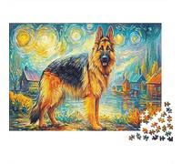 German Shepherd 1000 Piece Thick Cardboard Cute Dog Jigsaw Puzzle Box Set for Adults Ultra Difficult 70x50cm/1000pcs