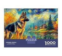 German Shepherd 1000 Piece Thick Cardboard Jigsaw Puzzle for Adults,pet Dog,Decompression Fun Present Activity Home Beautiful Decoration 70x50cm/1000pcs