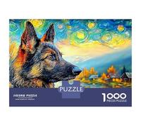 German Shepherd 1000 Piece Thick Cardboard Jigsaw Puzzle for Adults,pet Dog,Decompression Fun Present Activity Home Beautiful Decoration 52x38cm/1000pcs