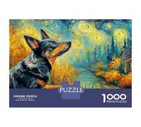German Shepherd 1000 Piece Thick Cardboard Majestic Pet Dog Jigsaw Puzzle for Adults Decompression Fun Present Activity Home Beautiful Decoration Best Gift 52x38cm/1000pcs