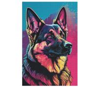 German Shepherd 1000 Piece Wooden Jigsaw Puzzles for Adults Puzzle Learning Educational Toys Family Games for Kids Jigsaws 78×53cm