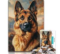 German Shepherd 1000 Pieces Jigsaw Puzzle for Adults& Teens,Stress Reliever Difficult Challenge Deal As Gifts for The Whole Family (38x26cm)