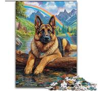German Shepherd 1000 Pieces Jigsaw Puzzle For Adults Teens, Suitable for Ages 14 And Up Wall Decoration Christmas Birthday Gift (26x38cm)