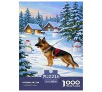 German Shepherd 1000 Pieces Jigsaw Puzzles Cute Puzzle for Adults Staycation Kill Time Wall Decoration Educational Games Gifts Age 14+ ForAdults 38x26cm/1000pcs
