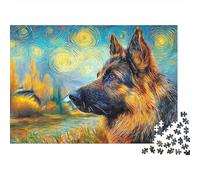 German Shepherd 1000 Pieces Jigsaw Puzzles Engaging Educational Games GSD in Scenic View Jigsaw Puzzle Unique Puzzle Gift for Adults And Kids 70x50cm/1000pcs