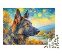 German Shepherd 1000 Pieces Jigsaw Puzzles Engaging Family Games GSD by Waterside Jigsaw Puzzle Beautiful Decoration for Adults And Kids 70x50cm/1000pcs