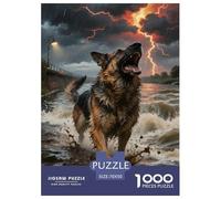 German Shepherd 1000 Pieces Jigsaw Puzzles For Adults Family Challenge Toys Stress Relieving Entertainment Cultivate The Spirit of Teamwork For Adults Gifts 70x50cm/1000pcs