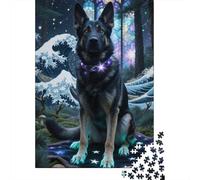 German Shepherd 1000 Pieces Puzzles Challenging And Brainteasing Puzzle Challenge Games Colourful Challenging Home Decoration 1000pcs (75x50cm)