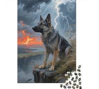German Shepherd 1000 Pieces Puzzles Challenging And Brainteasing Puzzle Challenge Games Colourful Creative for Adults Teens 1000pcs (75x50cm)