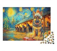 German Shepherd 1000 Pieces Recycled Cardboard Eco-friendly Jigsaw Adults Stress Relief Anxiety Reducer Wall Decoration Gift 52x38cm/1000pcs