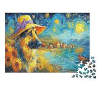 German Shepherd 1000 Pieces Recycled Cardboard Eco-friendly Jigsaw Puzzle Adults Creativity Anxiety Reducer Wall Decoration Great Gift Ideas 38x26cm/1000pcs