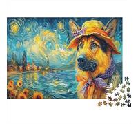 German Shepherd 1000 Pieces Recycled Cardboard Eco-friendly Jigsaw Puzzle Adults Creativity Anxiety Reducer Wall Decoration Great Gift Ideas 52x38cm/1000pcs