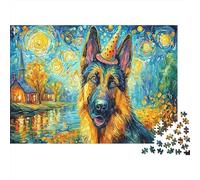 German Shepherd 1000 Pieces Recycled Cardboard Eco-friendly Jigsaw Puzzle Adults Stress Relief Anxiety Reducer Wall Decoration Birthday Gift 38x26cm/1000pcs