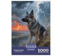 German Shepherd 1000pcs Paper Jigsaw Puzzles Pet Challenging & Brainteasing Beautiful Decoration for Adults And Kids 70x50cm/1000pcs