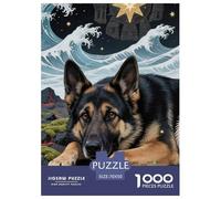 German Shepherd 1000pcs Paper Jigsaw Puzzles What Happens Next Beautiful Decoration for Adults And Kids 70x50cm/1000pcs