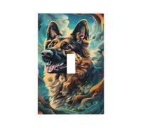 German Shepherd(2) Wall Plate 1 Gang Toggle Light Switch Cover Single Toggle Faceplate Decor 3X5 in
