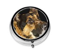 German Shepherd 2Meta Pill Box 3 Compartment Medicine Case,Portable Organizer